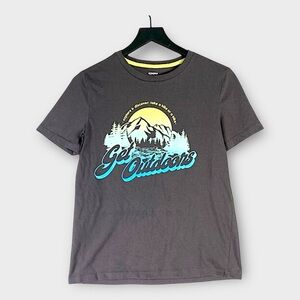 Sonoma Boys Gray Graphic Print T-Shirt Youth Size‎ 14 Adventure Theme